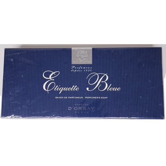 Vintage D'ORSAY Etiquette Bleue Perfumer's Soap Set of 3 ~ NEW in SEALED BOX - Picture 1 of 3